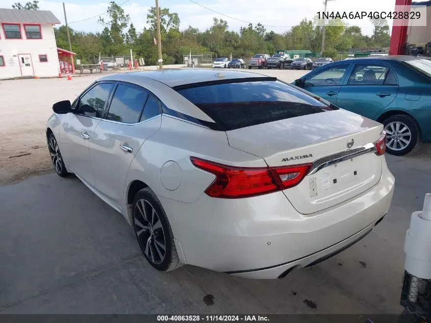 2016 Nissan Maxima 3.5 Sv VIN: 1N4AA6AP4GC428829 Lot: 40863528