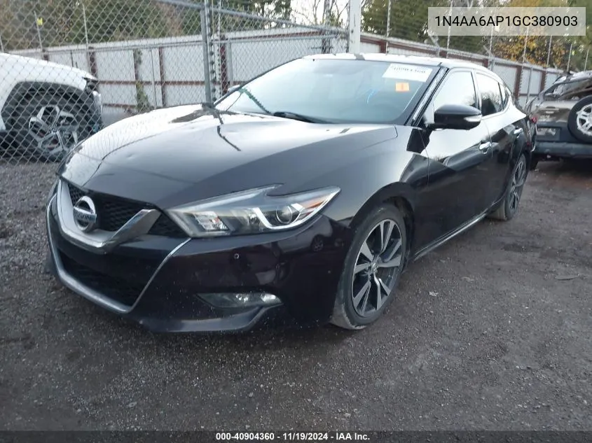 2016 Nissan Maxima 3.5 Platinum VIN: 1N4AA6AP1GC380903 Lot: 40904360