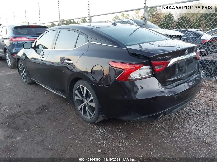 2016 Nissan Maxima 3.5 Platinum VIN: 1N4AA6AP1GC380903 Lot: 40904360