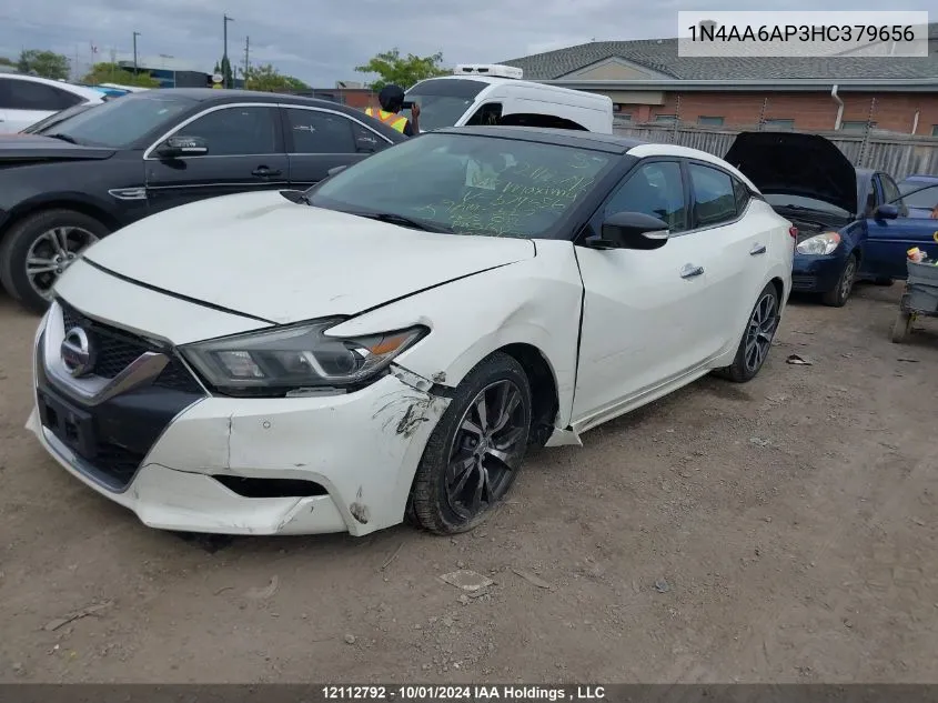 2017 Nissan Maxima 3.5S/Sv/Sl/Sr/Plat VIN: 1N4AA6AP3HC379656 Lot: 12112792