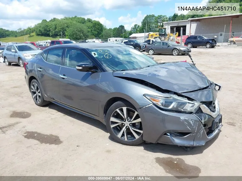 1N4AA6AP4HC451710 2017 Nissan Maxima 3.5 Sv