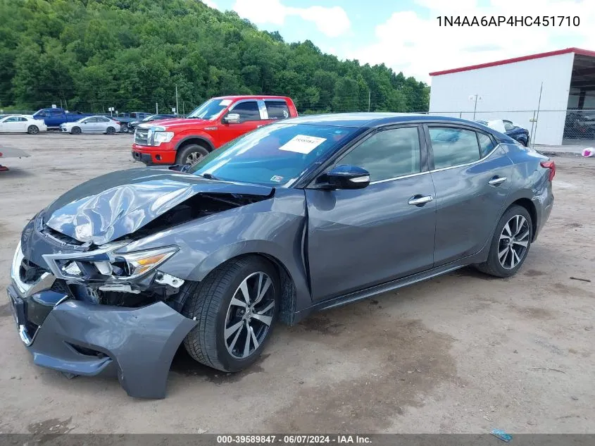 2017 Nissan Maxima 3.5 Sv VIN: 1N4AA6AP4HC451710 Lot: 39589847