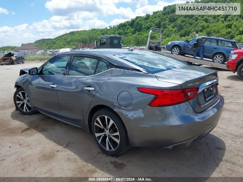 1N4AA6AP4HC451710 2017 Nissan Maxima 3.5 Sv