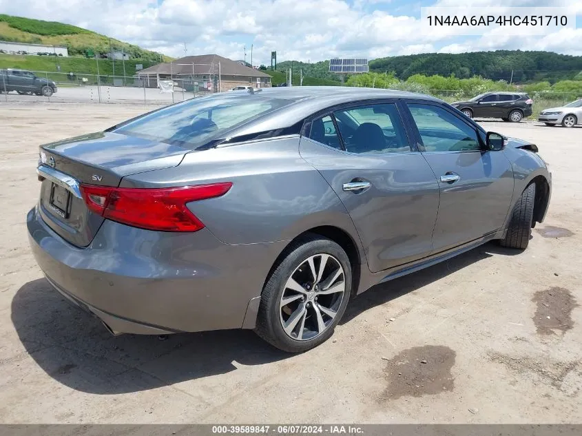 1N4AA6AP4HC451710 2017 Nissan Maxima 3.5 Sv