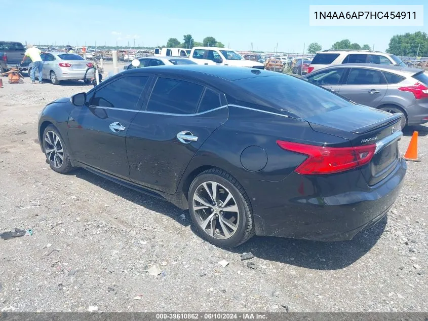 2017 Nissan Maxima 3.5 Sv VIN: 1N4AA6AP7HC454911 Lot: 39610862