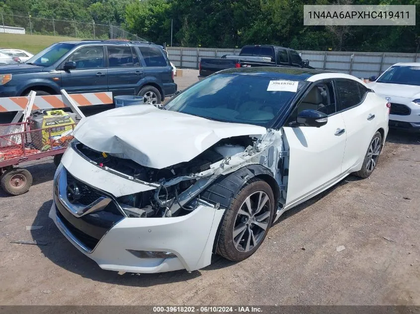 2017 Nissan Maxima 3.5 Platinum VIN: 1N4AA6APXHC419411 Lot: 39618202