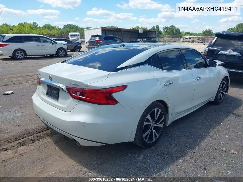 1N4AA6APXHC419411 2017 Nissan Maxima 3.5 Platinum