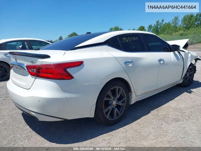 2017 Nissan Maxima 3.5 Platinum/3.5 S/3.5 Sl/3.5 Sr/3.5 Sv VIN: 1N4AA6AP6HC441664 Lot: 39630300