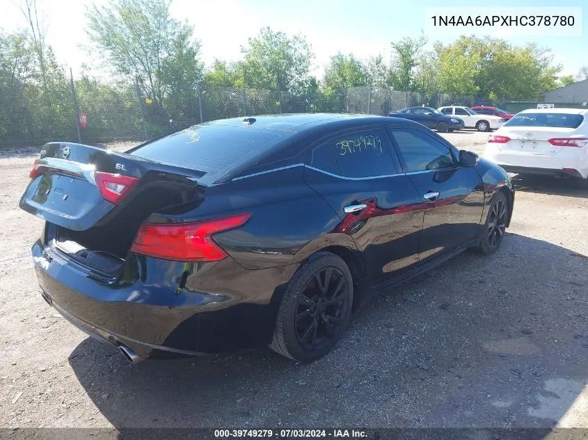 1N4AA6APXHC378780 2017 Nissan Maxima