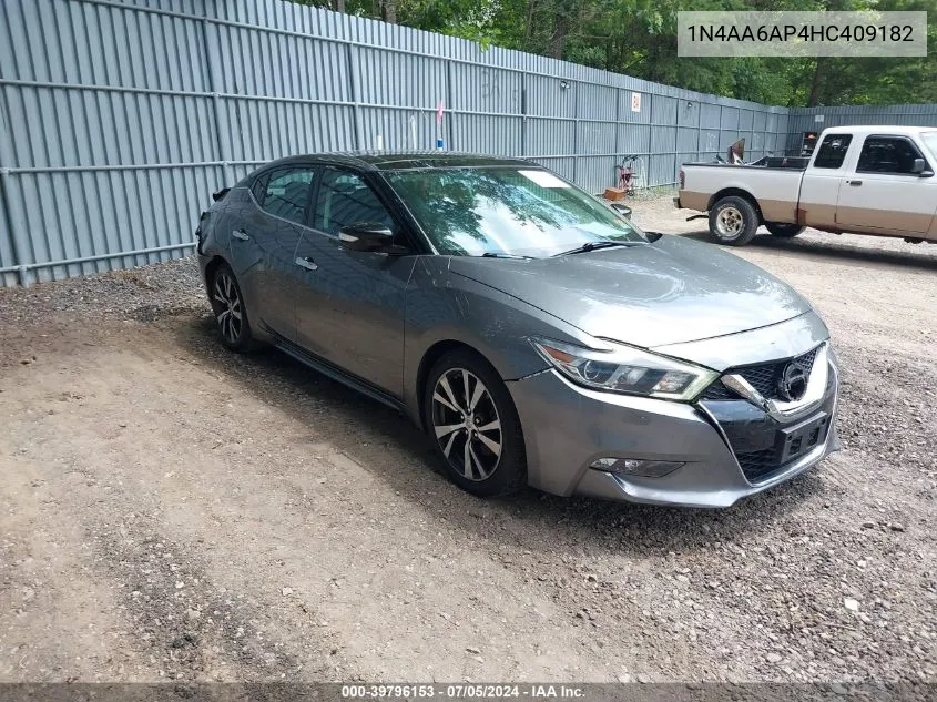 2017 Nissan Maxima 3.5 Sl VIN: 1N4AA6AP4HC409182 Lot: 39796153