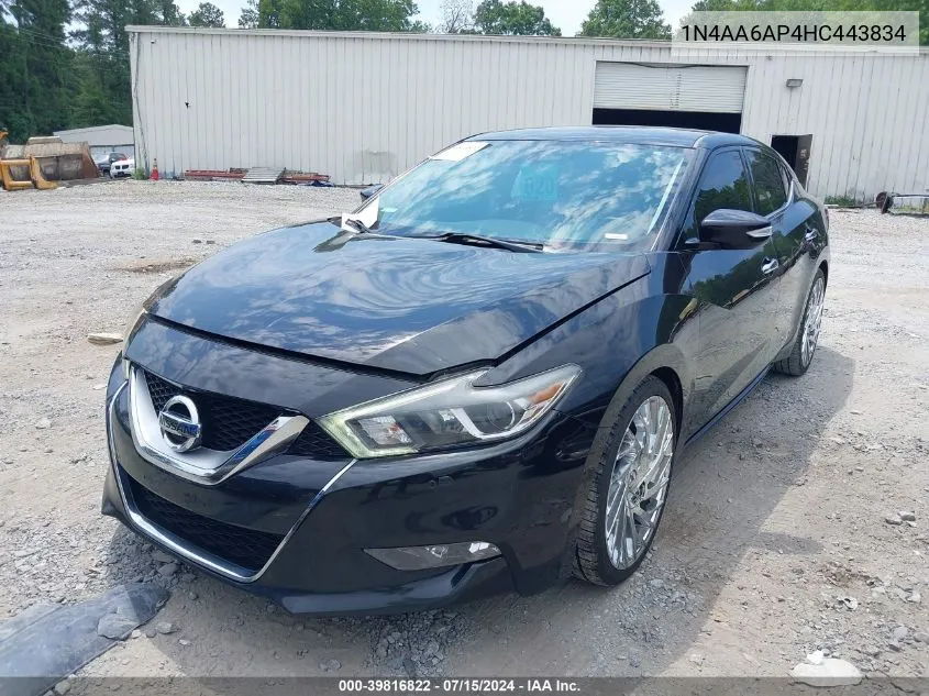 1N4AA6AP4HC443834 2017 Nissan Maxima 3.5 Sv