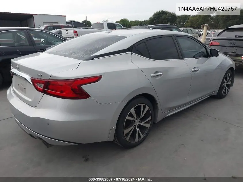 2017 Nissan Maxima 3.5 Sv VIN: 1N4AA6AP7HC420757 Lot: 39882087