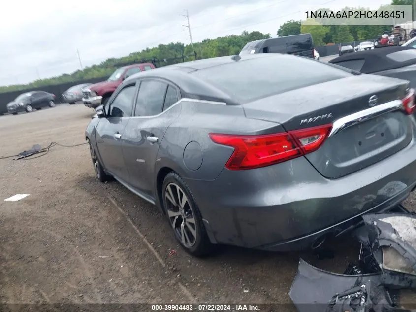 1N4AA6AP2HC448451 2017 Nissan Maxima 3.5 Sl