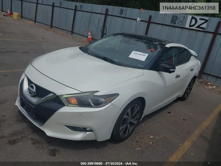 1N4AA6AP4HC361358 2017 Nissan Maxima 3.5 Platinum