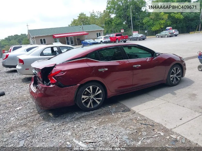 2017 Nissan Maxima 3.5 Sl VIN: 1N4AA6AP8HC409671 Lot: 39923785