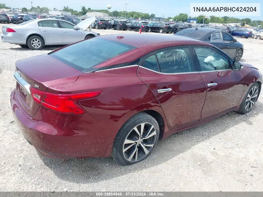 1N4AA6AP8HC424204 2017 Nissan Maxima 3.5 Sv