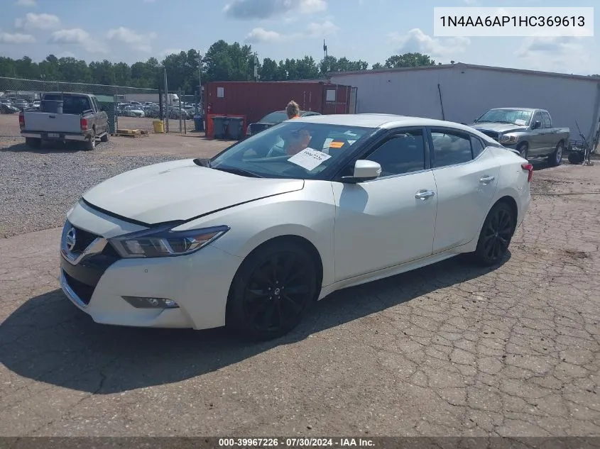 2017 Nissan Maxima 3.5 Sr VIN: 1N4AA6AP1HC369613 Lot: 39967226