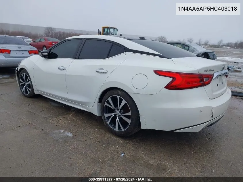 1N4AA6AP5HC403018 2017 Nissan Maxima 3.5 Platinum