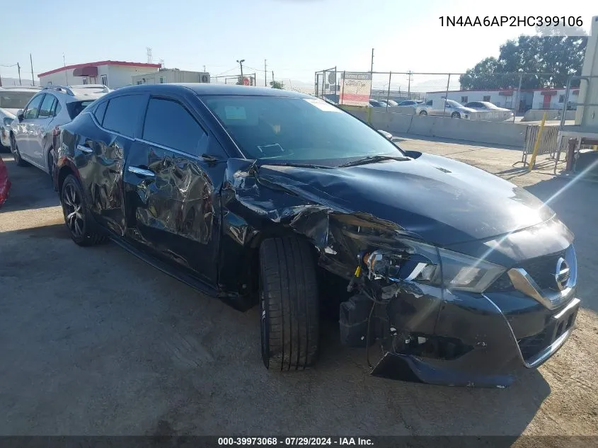 2017 Nissan Maxima 3.5 Sv VIN: 1N4AA6AP2HC399106 Lot: 39973068