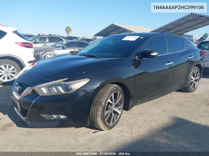 1N4AA6AP2HC399106 2017 Nissan Maxima 3.5 Sv