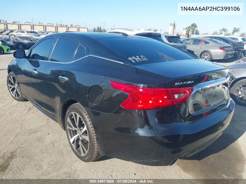 1N4AA6AP2HC399106 2017 Nissan Maxima 3.5 Sv