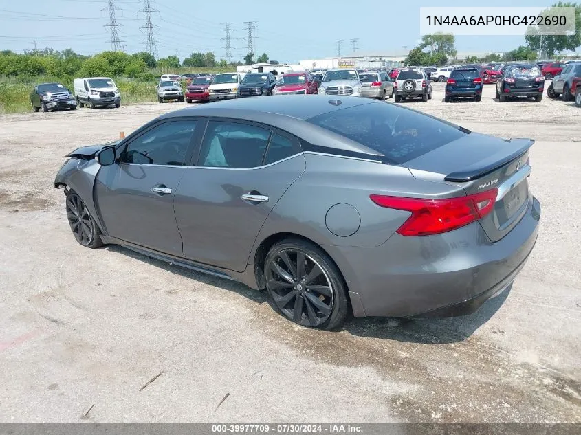 2017 Nissan Maxima 3.5 Sr VIN: 1N4AA6AP0HC422690 Lot: 39977709