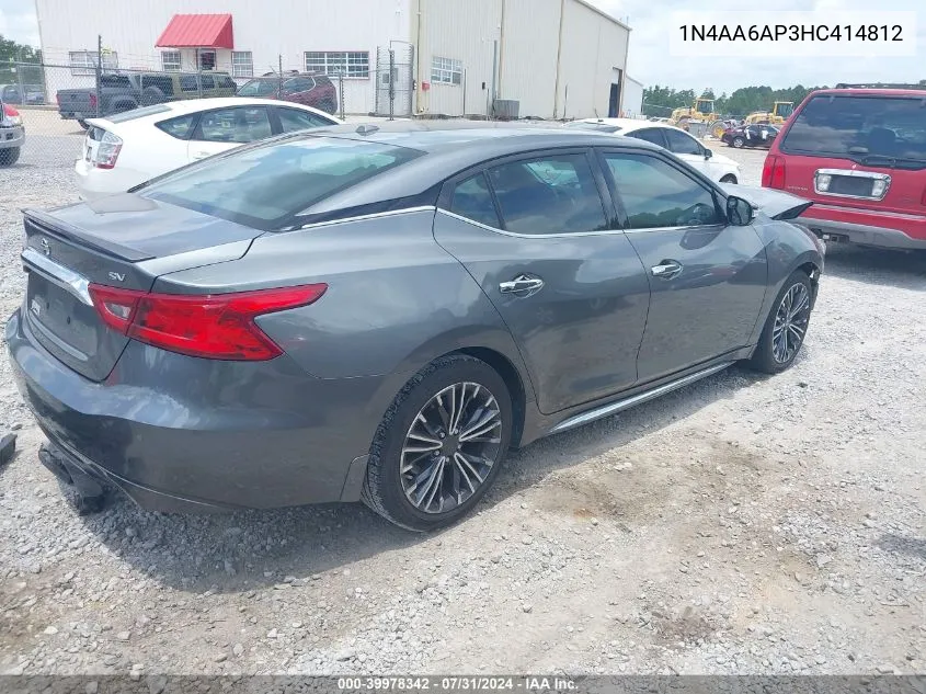 1N4AA6AP3HC414812 2017 Nissan Maxima 3.5 Sv