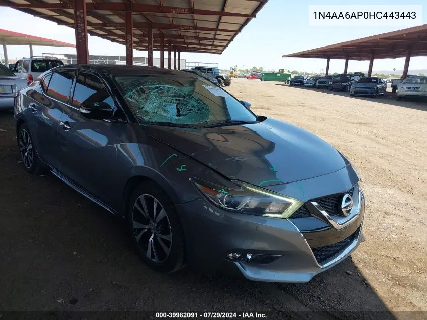 2017 Nissan Maxima 3.5 Sl VIN: 1N4AA6AP0HC443443 Lot: 39982091