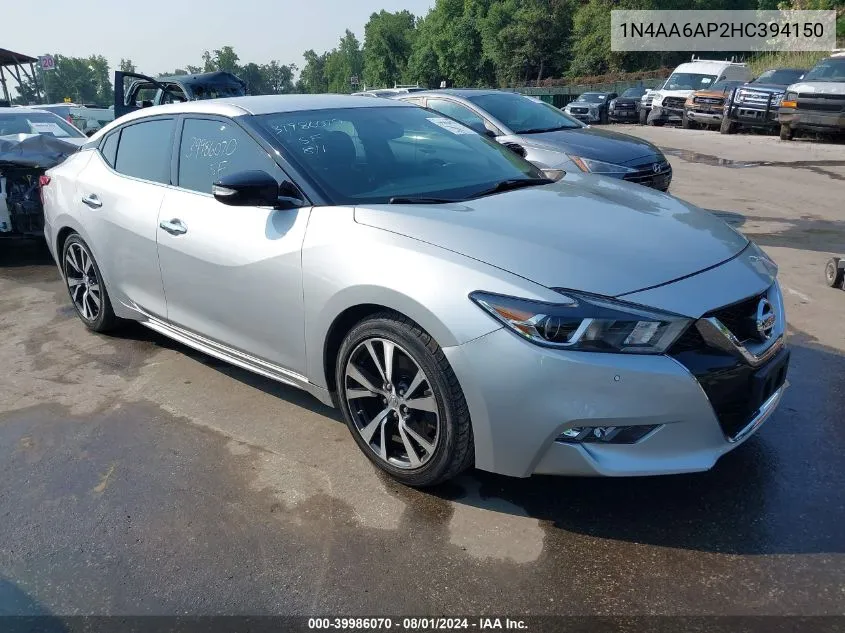 1N4AA6AP2HC394150 2017 Nissan Maxima 3.5 Sv