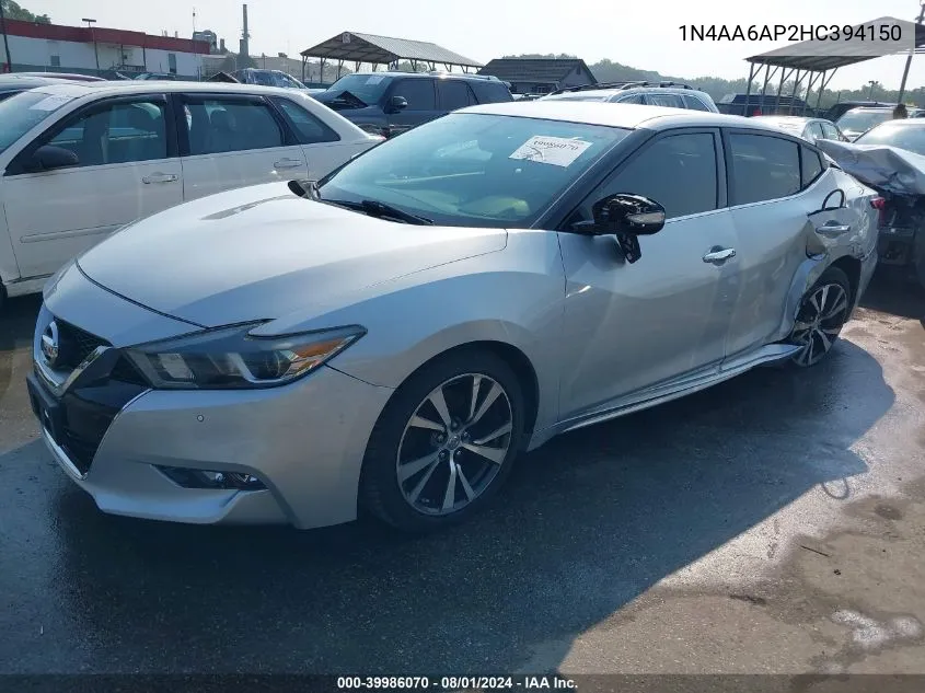 1N4AA6AP2HC394150 2017 Nissan Maxima 3.5 Sv