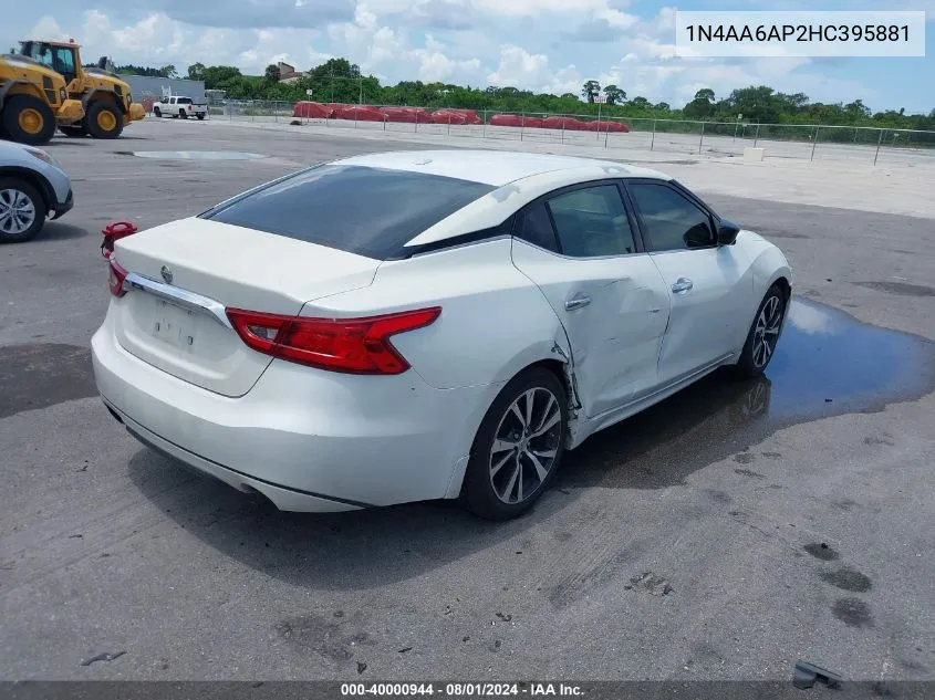 2017 Nissan Maxima 3.5 S VIN: 1N4AA6AP2HC395881 Lot: 40000944