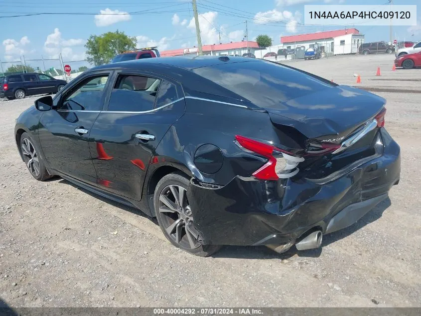 2017 Nissan Maxima 3.5 S VIN: 1N4AA6AP4HC409120 Lot: 40004292