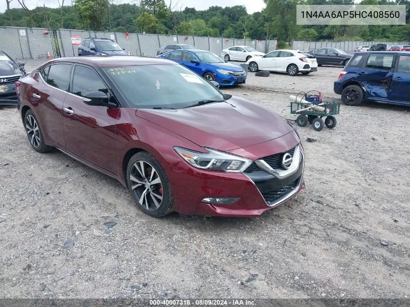 2017 Nissan Maxima 3.5 Sr VIN: 1N4AA6AP5HC408560 Lot: 40007318