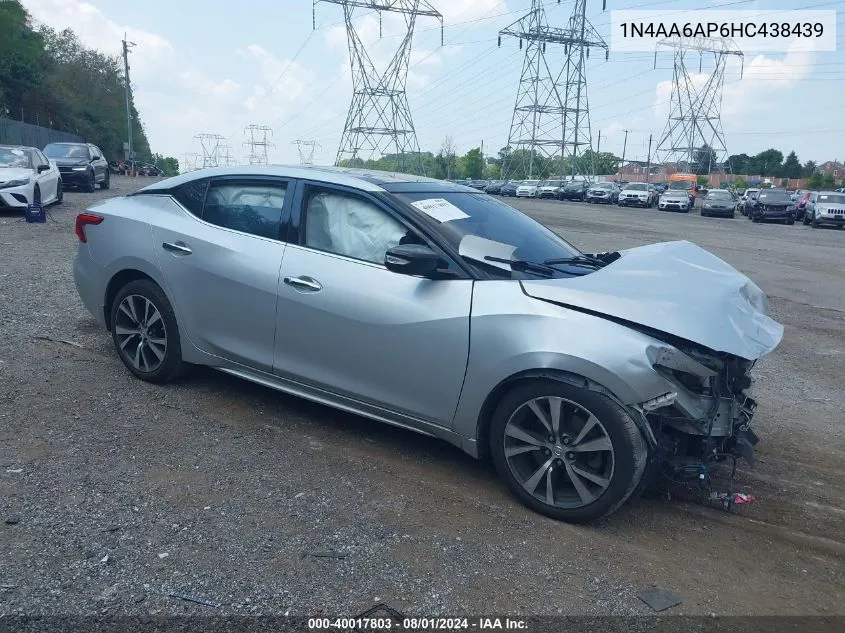 2017 Nissan Maxima 3.5 Sl VIN: 1N4AA6AP6HC438439 Lot: 40017803