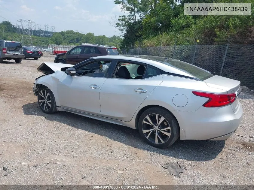 2017 Nissan Maxima 3.5 Sl VIN: 1N4AA6AP6HC438439 Lot: 40017803