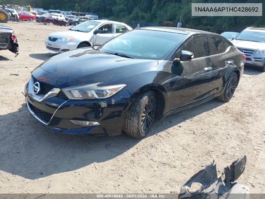 2017 Nissan Maxima 3.5 Platinum VIN: 1N4AA6AP1HC428692 Lot: 40018045