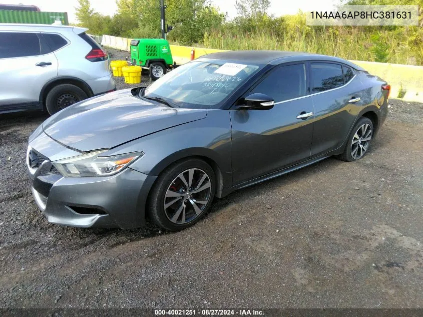 2017 Nissan Maxima 3.5 Platinum/3.5 S/3.5 Sl/3.5 Sr/3.5 Sv VIN: 1N4AA6AP8HC381631 Lot: 40021251