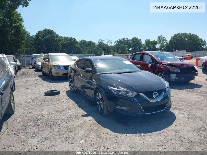 2017 Nissan Maxima 3.5 Sv VIN: 1N4AA6APXHC422261 Lot: 40075000