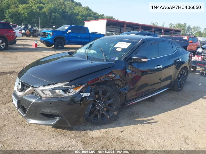 2017 Nissan Maxima 3.5 Sr VIN: 1N4AA6AP7HC406650 Lot: 40084290