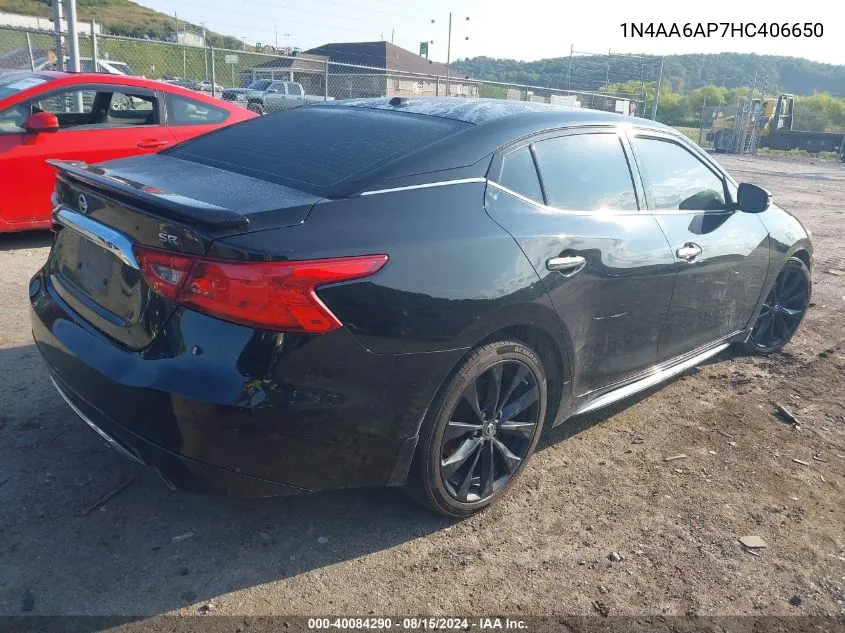 2017 Nissan Maxima 3.5 Sr VIN: 1N4AA6AP7HC406650 Lot: 40084290