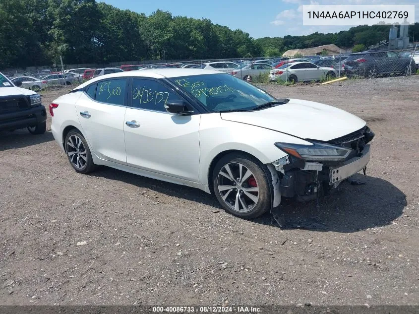 2017 Nissan Maxima 3.5 Sv VIN: 1N4AA6AP1HC402769 Lot: 40086733