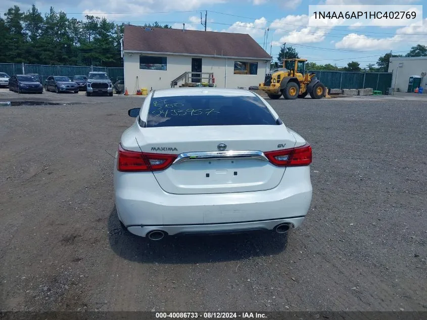 2017 Nissan Maxima 3.5 Sv VIN: 1N4AA6AP1HC402769 Lot: 40086733