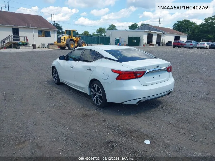 1N4AA6AP1HC402769 2017 Nissan Maxima 3.5 Sv