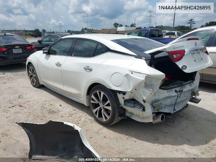 2017 Nissan Maxima 3.5 Sv VIN: 1N4AA6AP5HC426895 Lot: 40091024