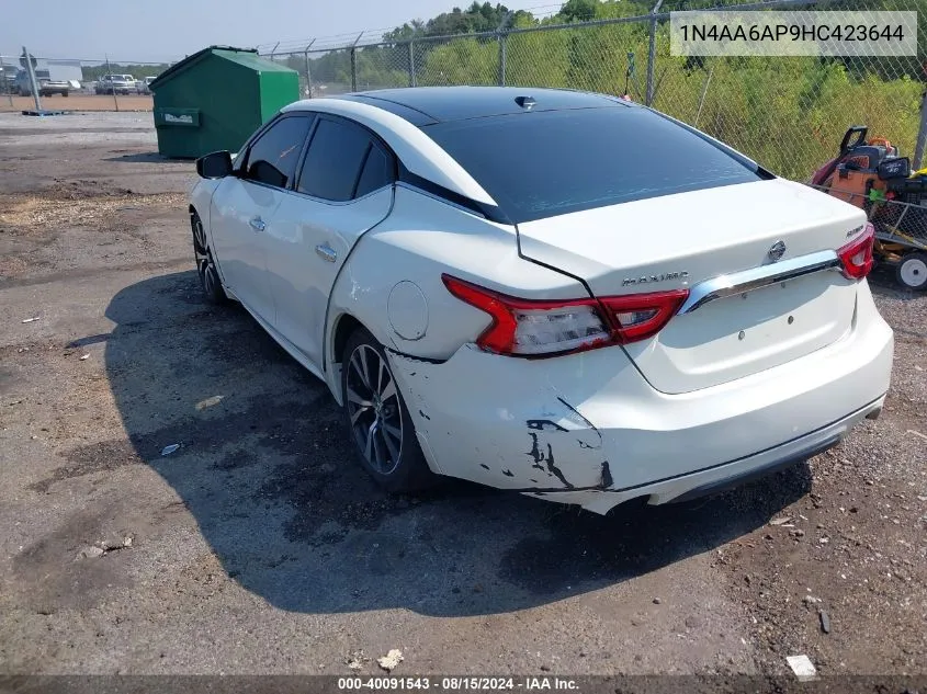 2017 Nissan Maxima 3.5 Platinum VIN: 1N4AA6AP9HC423644 Lot: 40091543