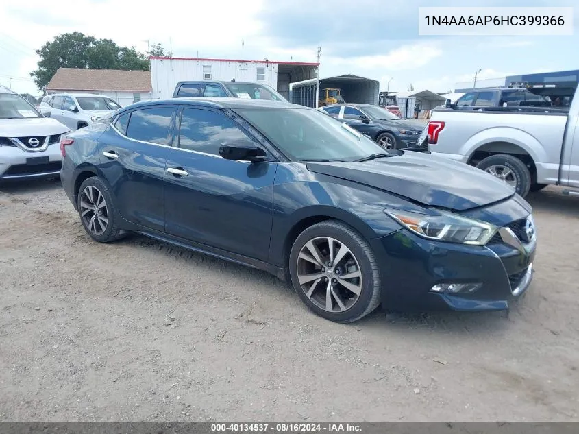 2017 Nissan Maxima 3.5 S VIN: 1N4AA6AP6HC399366 Lot: 40134537