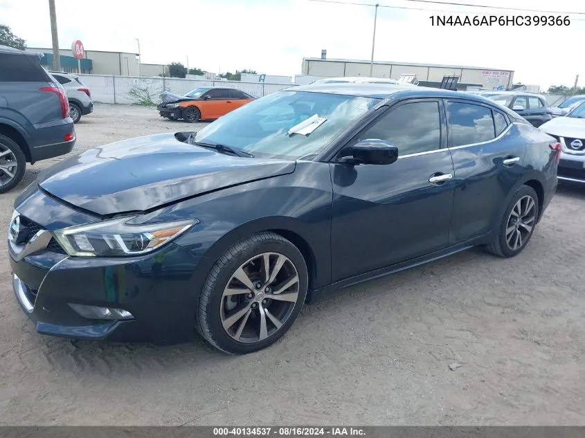 2017 Nissan Maxima 3.5 S VIN: 1N4AA6AP6HC399366 Lot: 40134537