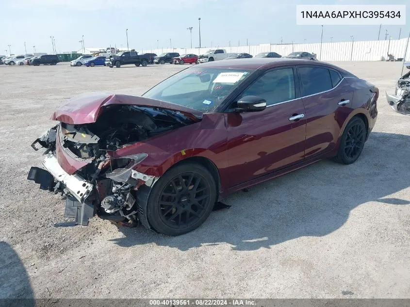 2017 Nissan Maxima 3.5 Sv VIN: 1N4AA6APXHC395434 Lot: 40139561