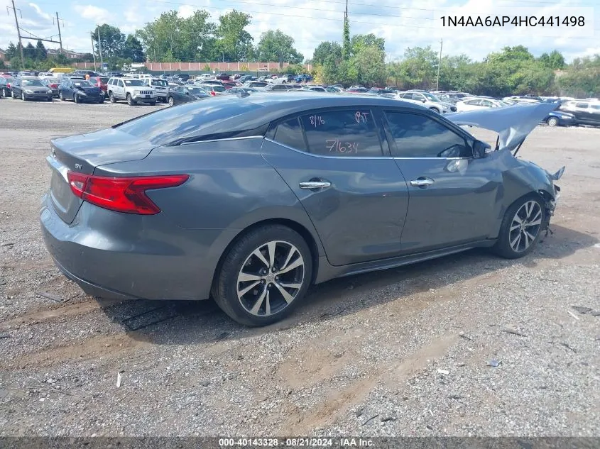 2017 Nissan Maxima 3.5 Sv VIN: 1N4AA6AP4HC441498 Lot: 40143328