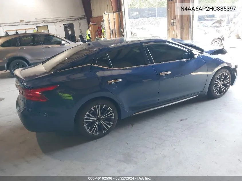 2017 Nissan Maxima 3.5 Sv VIN: 1N4AA6AP2HC385397 Lot: 40162596